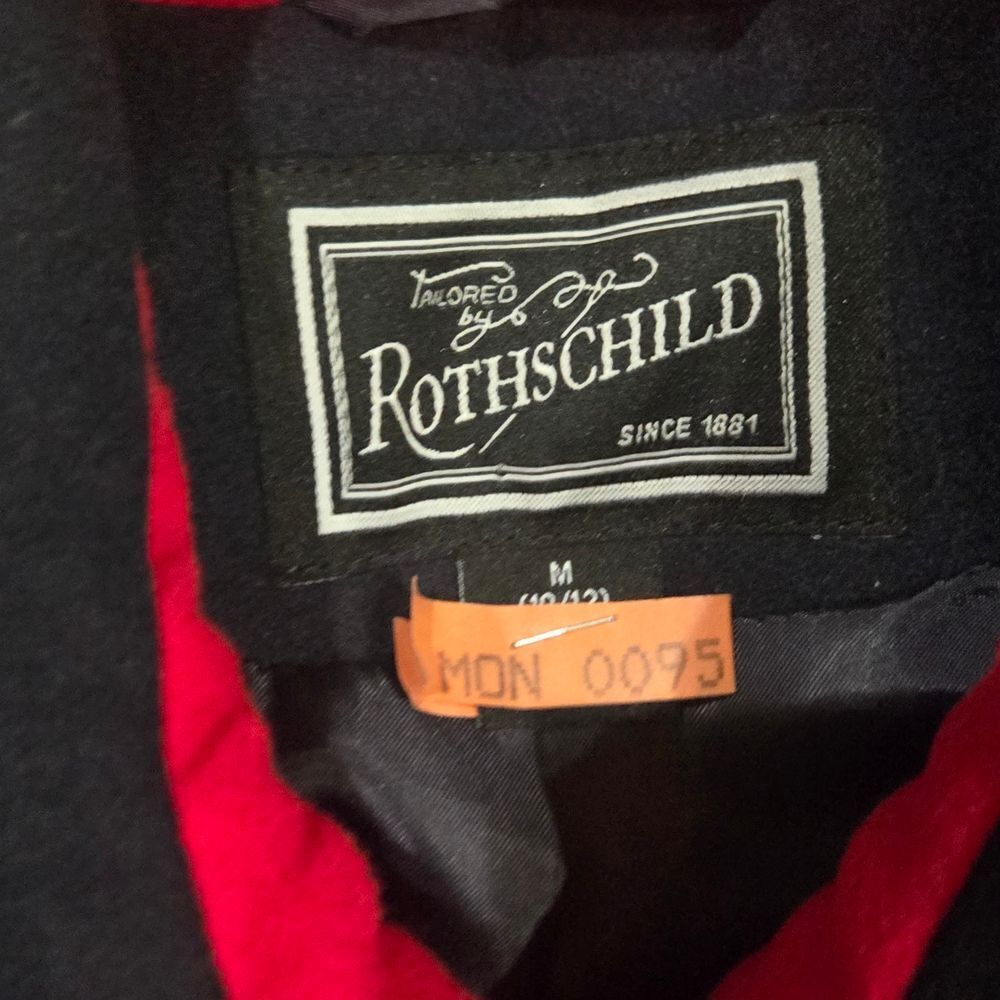 Rothschild Girls Military Coat Size 10-12 Dark Navy Blue Military Coat - Picture 3 of 4